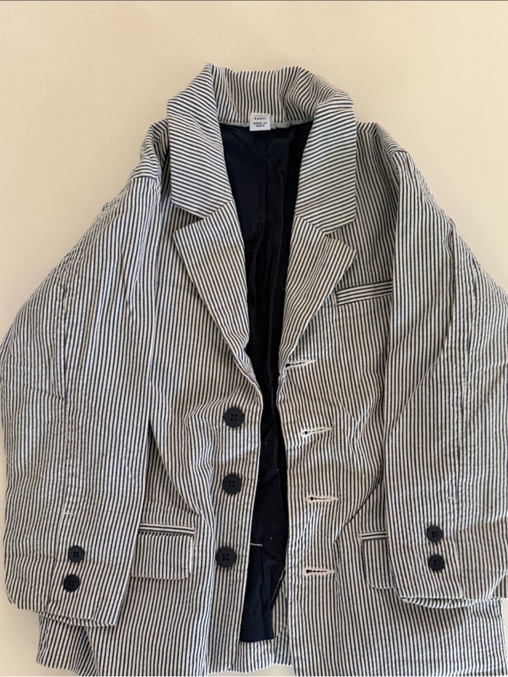 GAP Kids Navy & White Striped Blazer